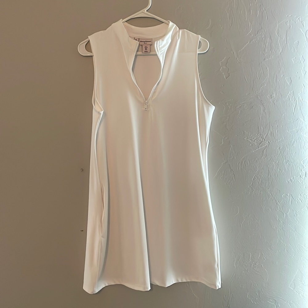 White Tommy Bahama golf dress with pockets and shorts